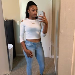 White crop top